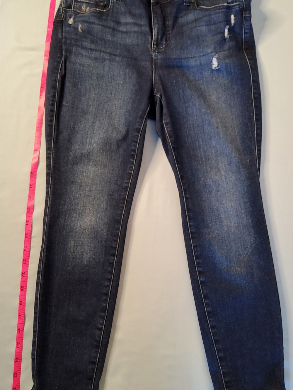Torrid Dark Wash Skinny Jeans with Light Distressing - Picture 3 of 9